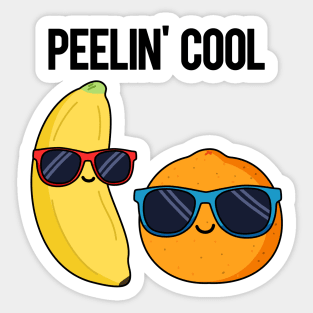 Peelin' Cool Fruit Food Pun Sticker
